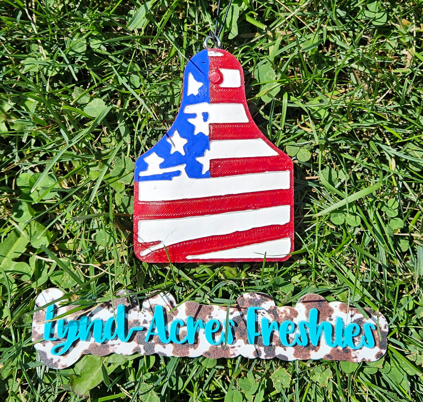 Patriotic Cow Tag