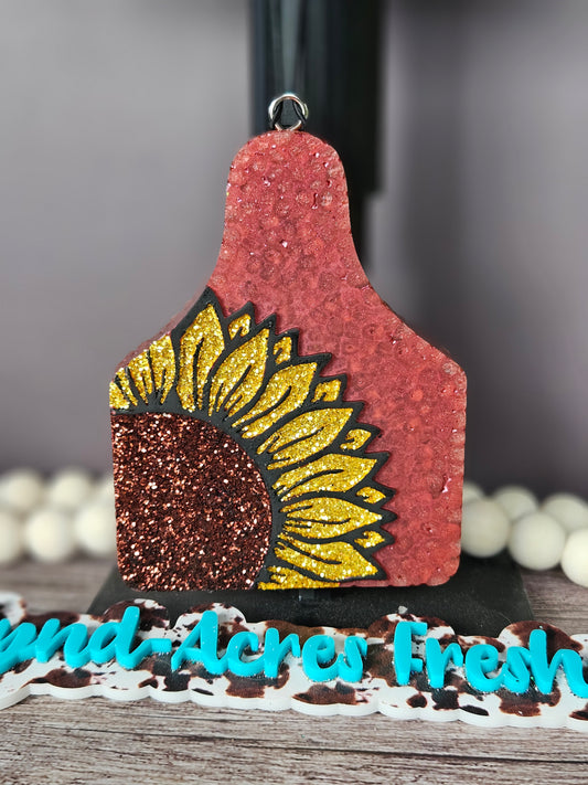 Sunflower Cow Tag