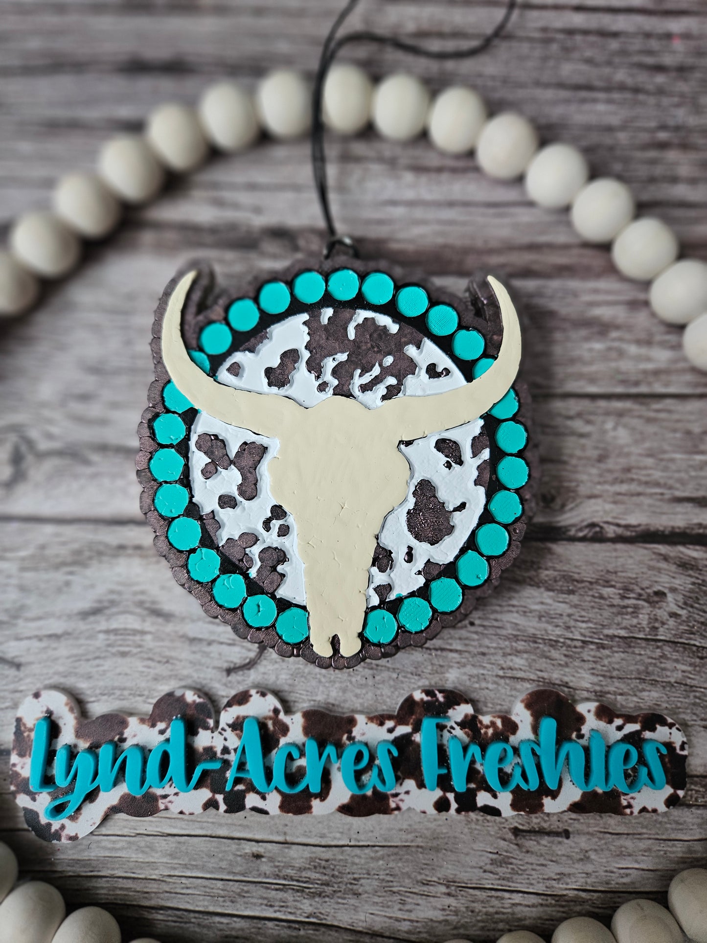 Cow Print Concho Bull Skull