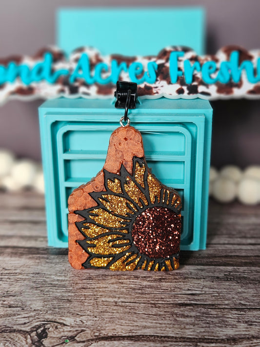 Sunflower Cow Tag Vent Clip