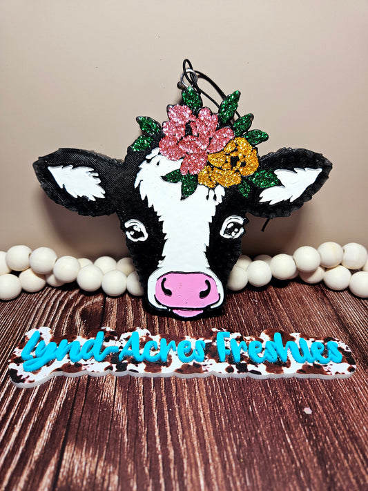 Cow with Flowers