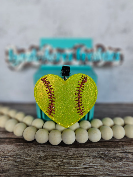 Softball Heart Vent Clip
