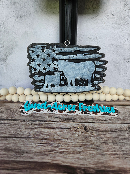 Cows with Flag